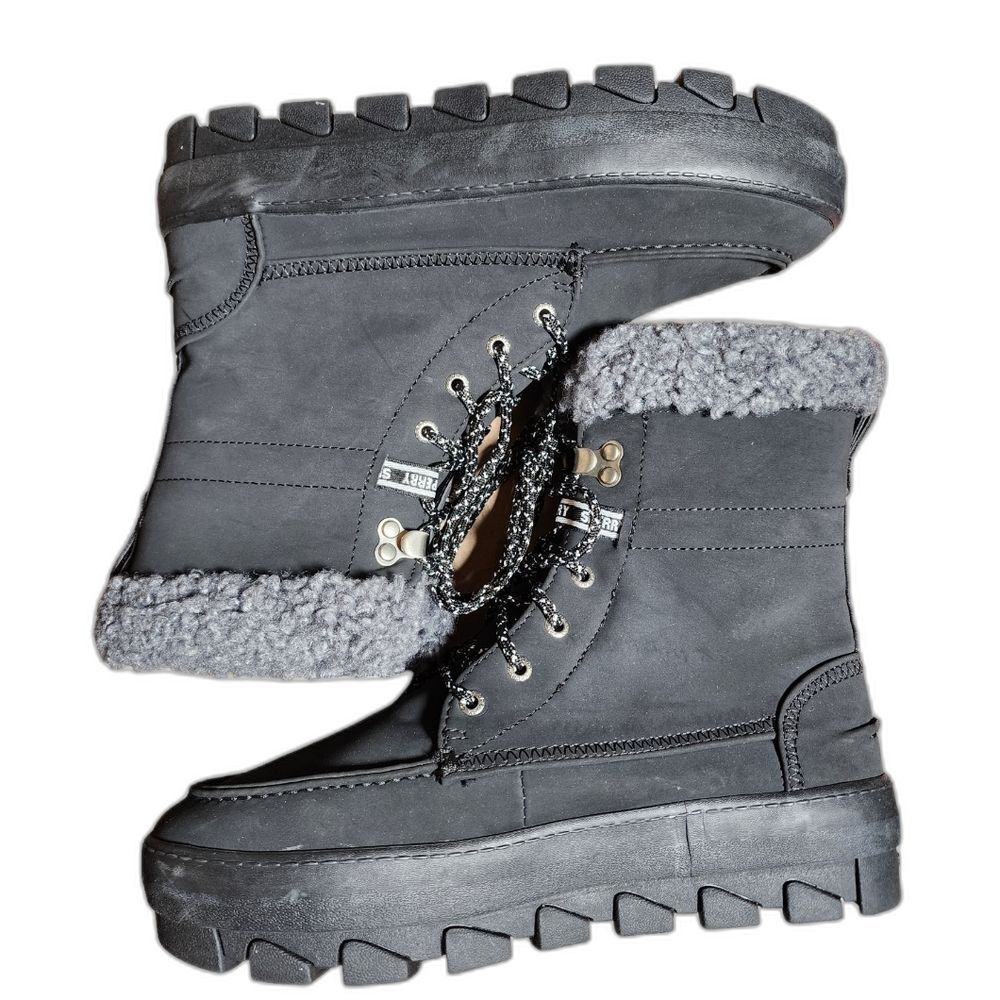 Sperry Top Sider NWOT Juneau Black Faux Suede Lace Up Hiking Boots‎ Size 8 - Picture 7 of 11